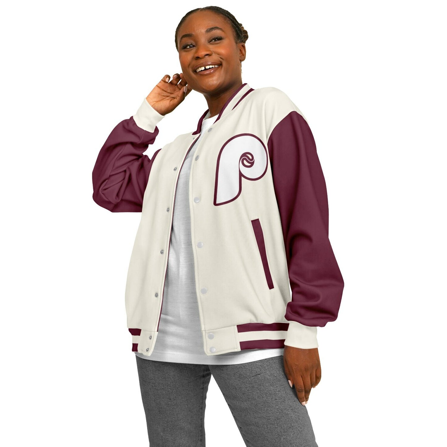 Philadelphia Phillies Cream Baseball Varsity Jacket