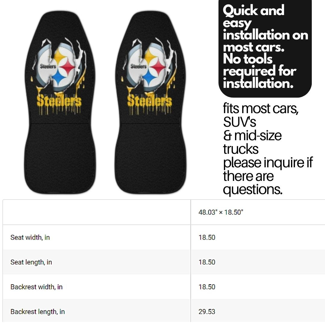 Pittsburgh Steelers Car Seat Covers Drip Image Pittsburgh Steelers Truck Seat Protectors Steelers Football Gift Steelers Fan Gift