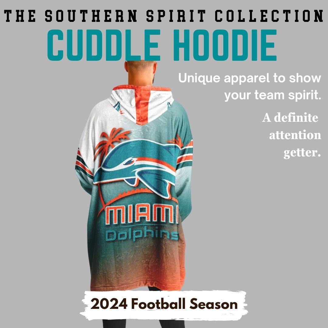 Miami Dolphins Sunshine Gradient Football Cuddle Hoodie