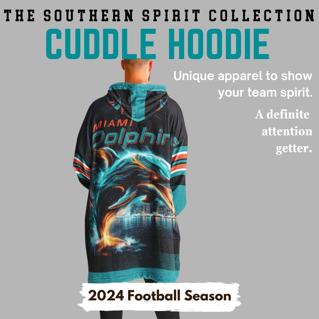 Miami Dolphins "Dramatic Blitz" Black Football Cuddle Hoodie