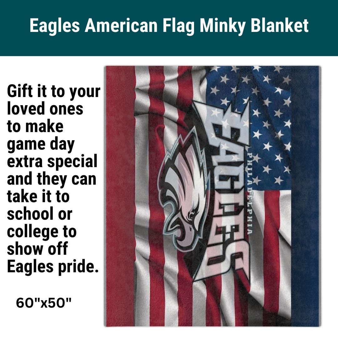 Eagles American Flag Soft Blanket Philly Football Cozy Birthday Gift for Eagles Football Fans Throw Blanket to Watch Eagles Games Sports Home Decor