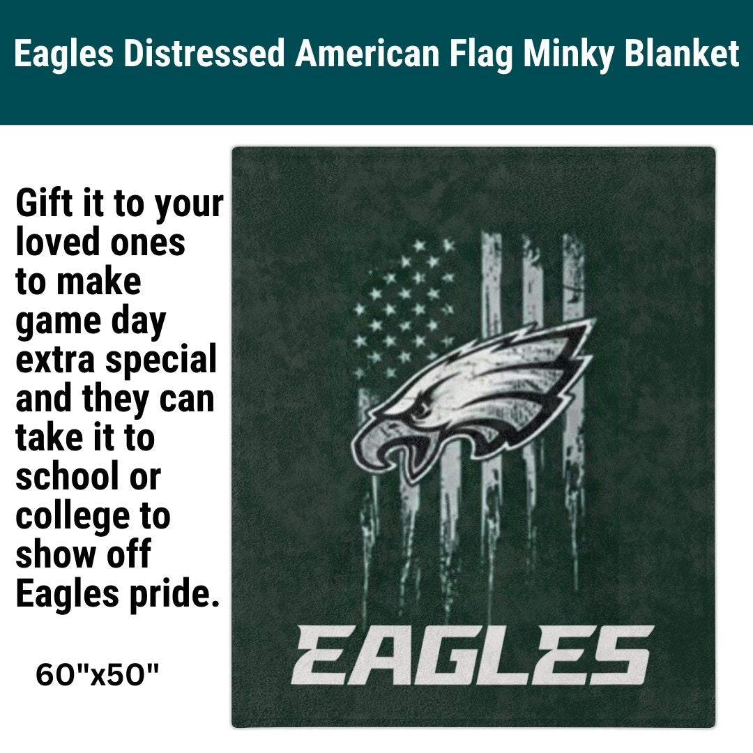 Eagles Blanket Distressed American Flag Soft Blanket Perfect Gift Idea Philly Football Throw Blanket to Watch Eagles Games Sports Home Decor