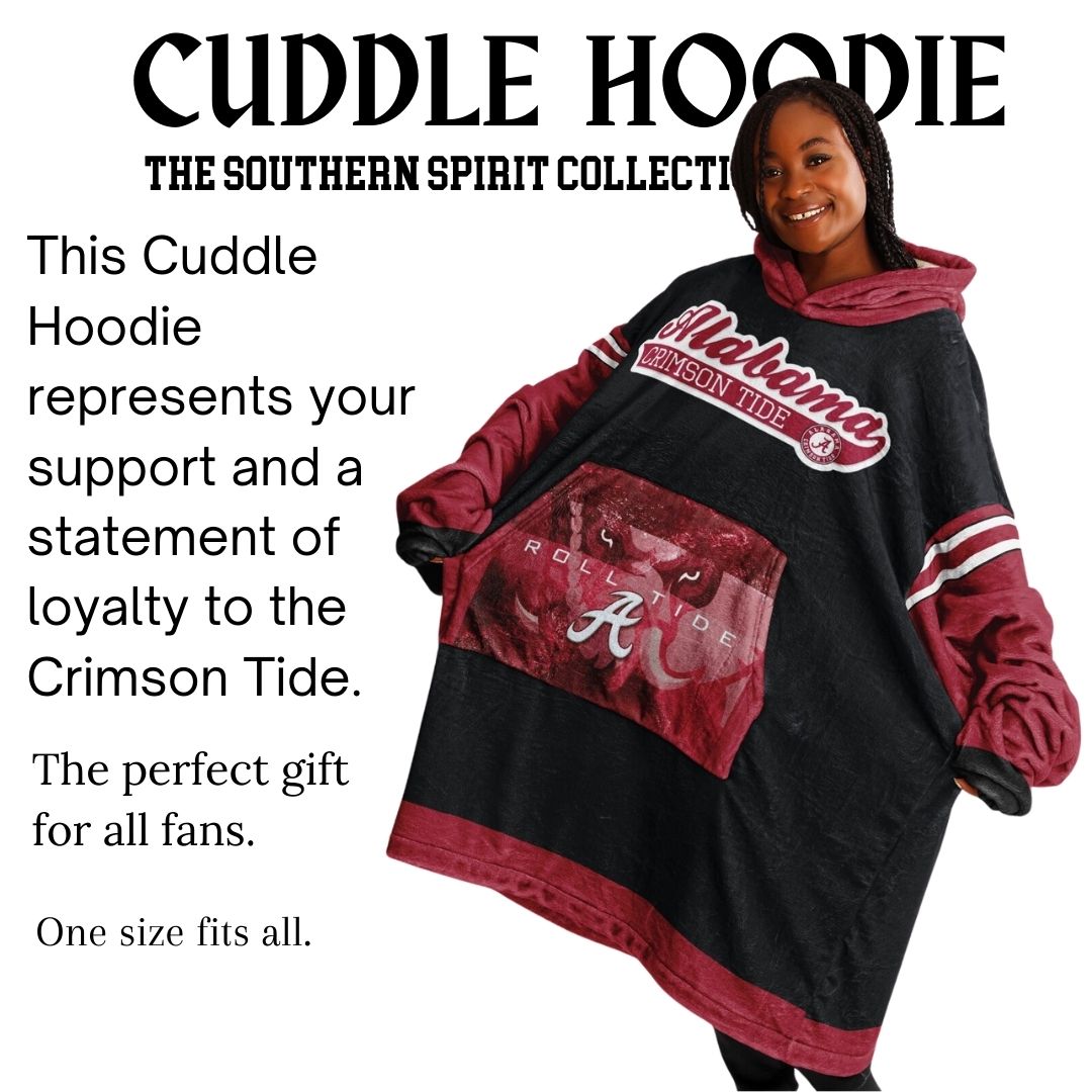 Alabama Crimson Tide Black Cuddle Hoodie Alabama "Big Al" Oversized Hoodie Gift for Fans