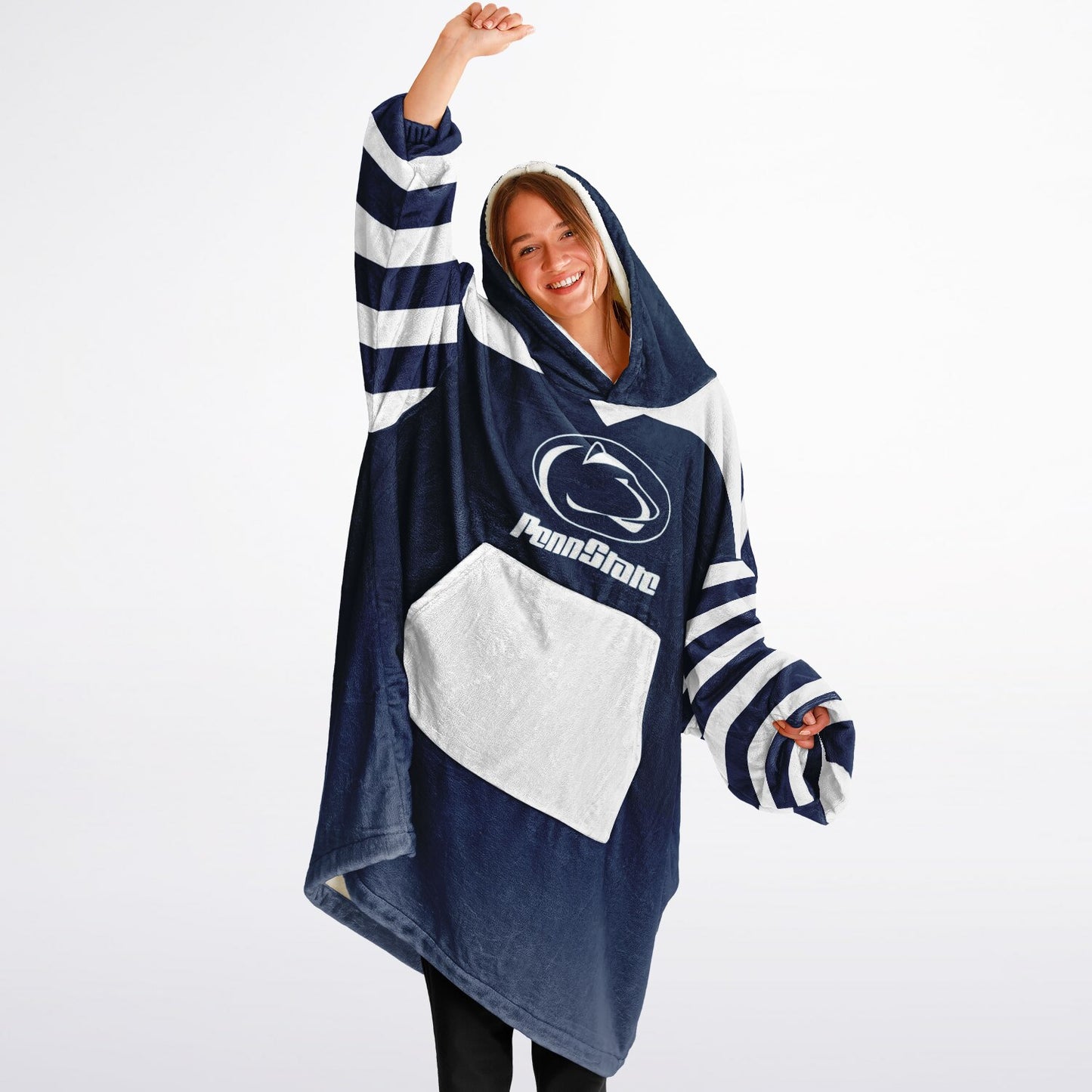 Penn St. Cuddle Hoodie Blue & White Pocket