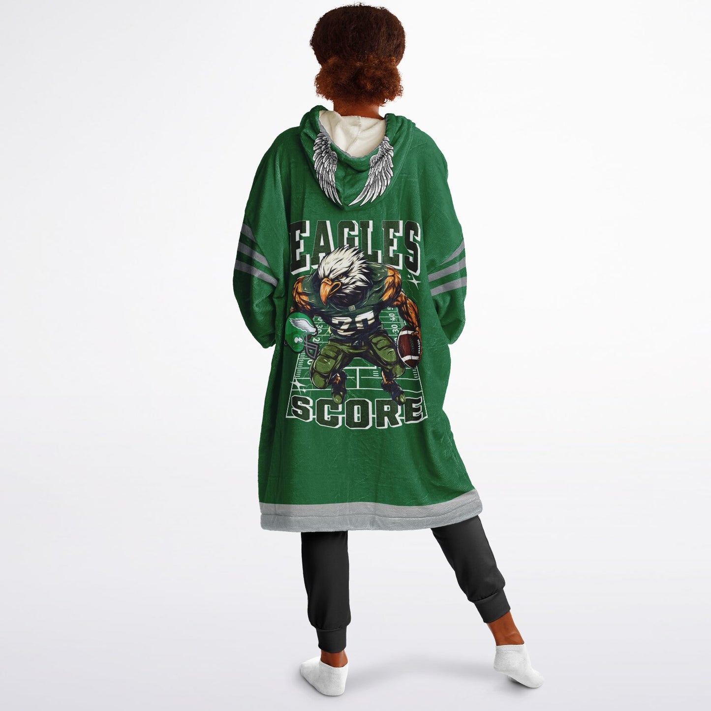Youth Eagles Hoodie Blanket Youth Eagles Retro Kelly Green Cuddle Hoodie