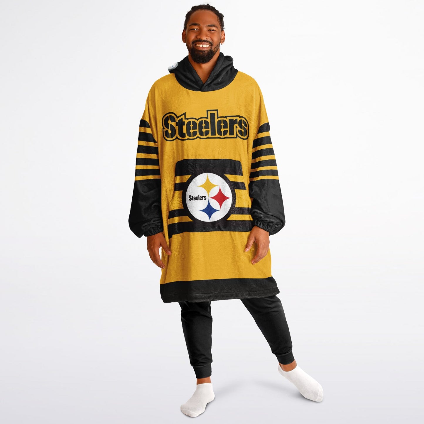 Pittsburgh Steelers Gold & Black Oversize Cuddle Hoodie Gift for Fans