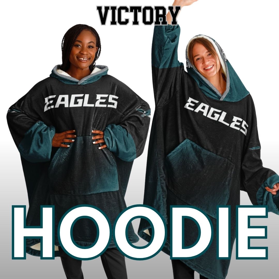 Super Bowl Champs Eagles Black Eagles SB Champions Oversize Hooded Blanket Gift for Fans