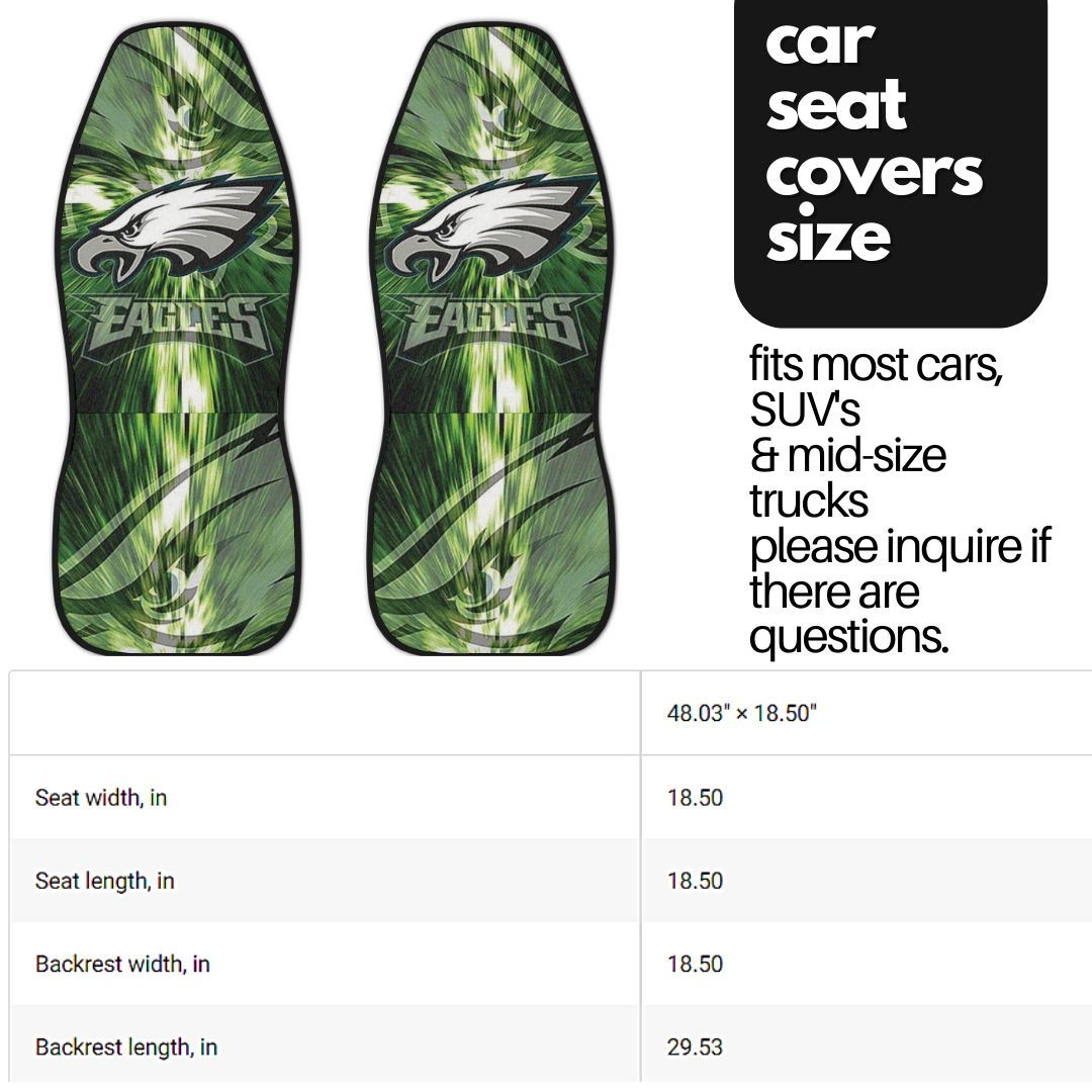 Philly Eagles Car Seat Covers Philadelphia Football Color Rush Truck Seat Protectors Philly Football Fan Gift Eagles Gift for Him and Gift for Her