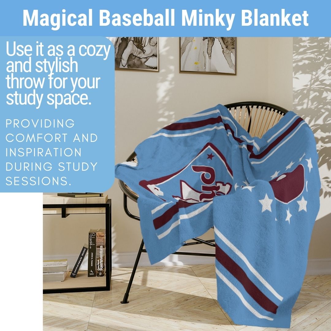 Blanket Phillies Retro Blue Throw Blanket Philly Baseball Fan Gift Baseball Throw Blanket for Children, Students Dad Mom Sports Home Décor