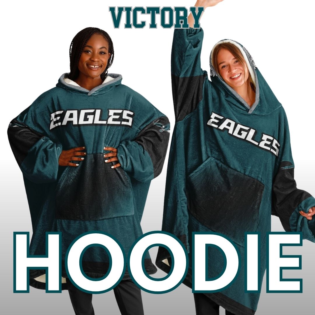 Super Bowl Champs Eagles Midnight Green Eagles SB Champions Oversize Hooded Blanket Gift for Fans