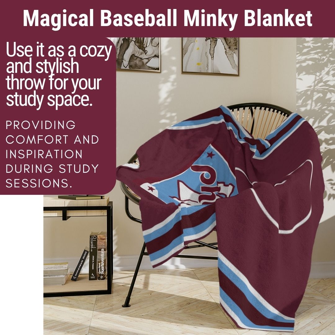 Blanket Phillies Throwback Maroon Throw Blanket Philly Baseball Fan Gift Baseball Throw Blanket for Children, Students Dad Mom Sports Home Décor