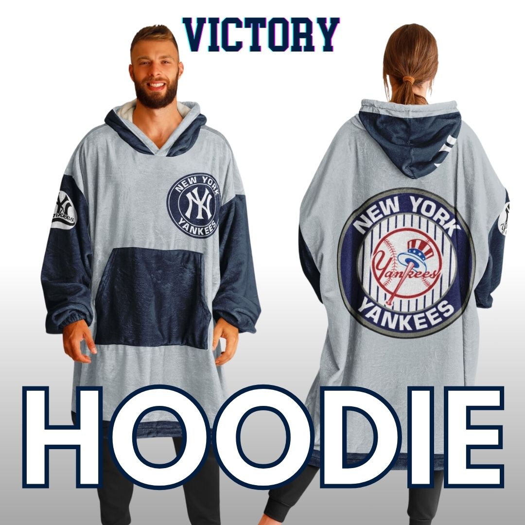 NY Yankees Grey Oversized Cuddle Hoodie