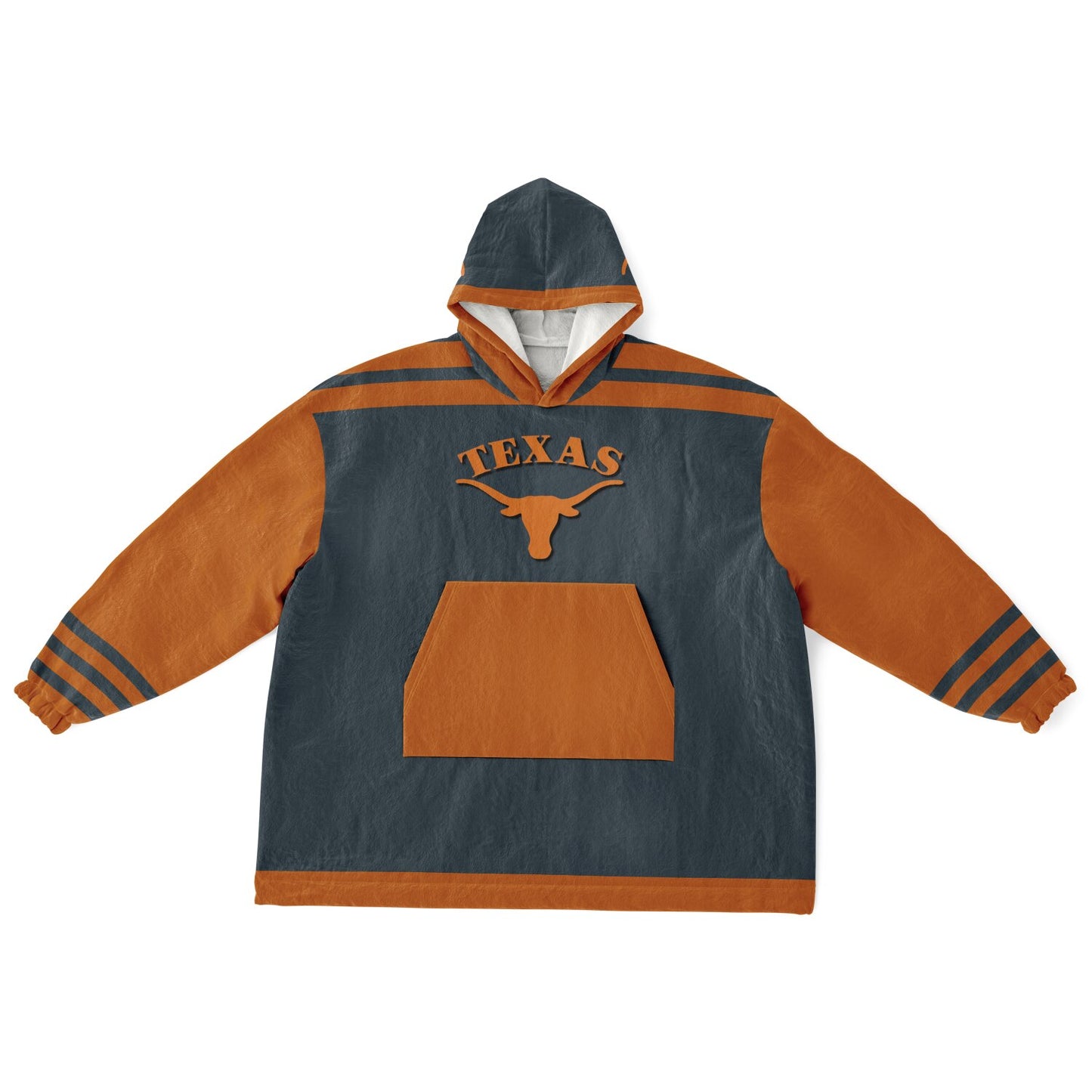 Texas Grey & Burnt Orange Cuddle Hoodie "Hook-em Horns" Gift for Texas Fans & Alumni