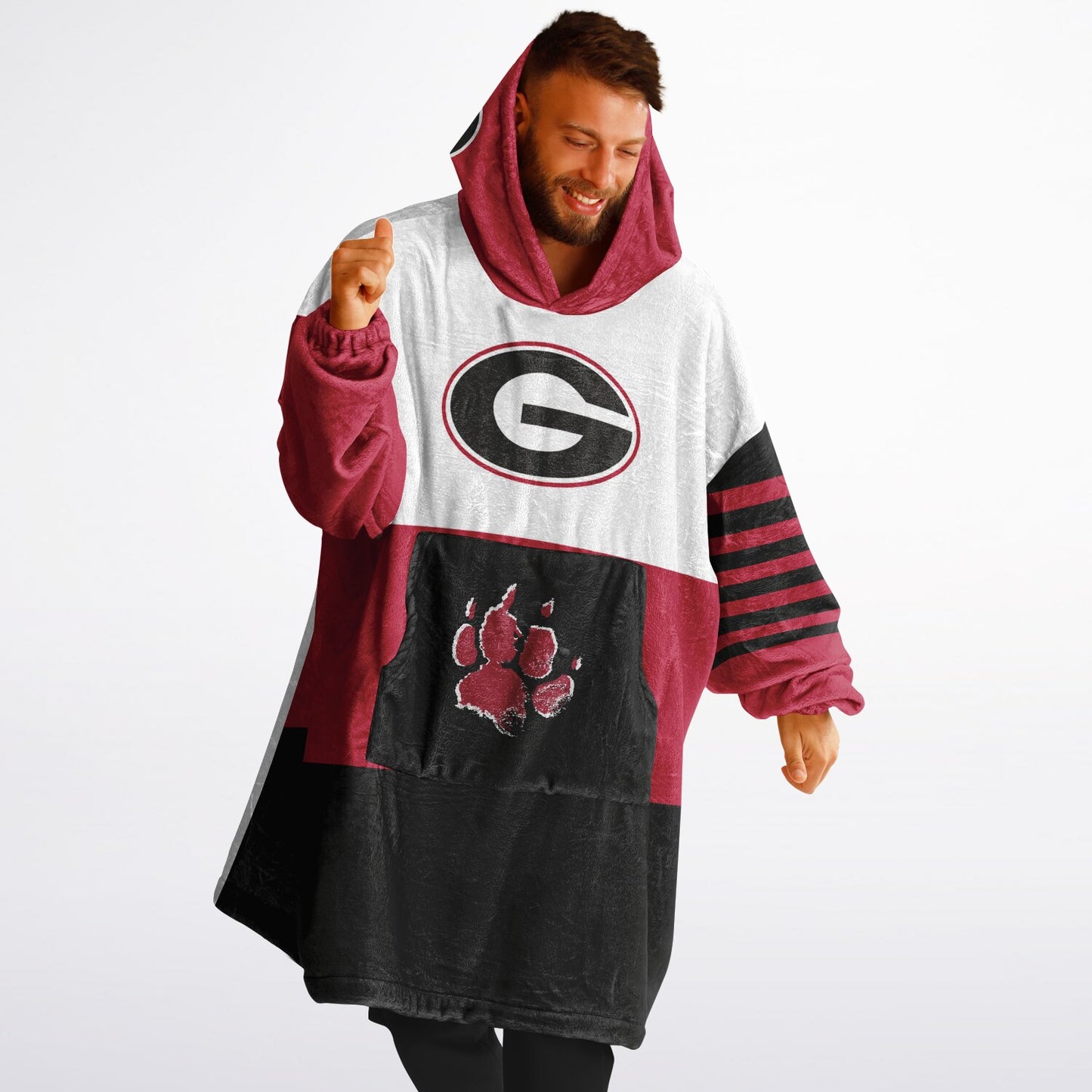 Georgia White Tri-Color Dawgs Cozy Cuddle Hoodie Best Gift for Dawg Fans & Alumni