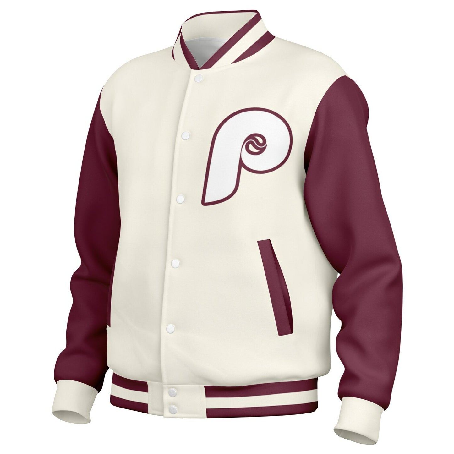 Philadelphia Phillies Cream Baseball Varsity Jacket