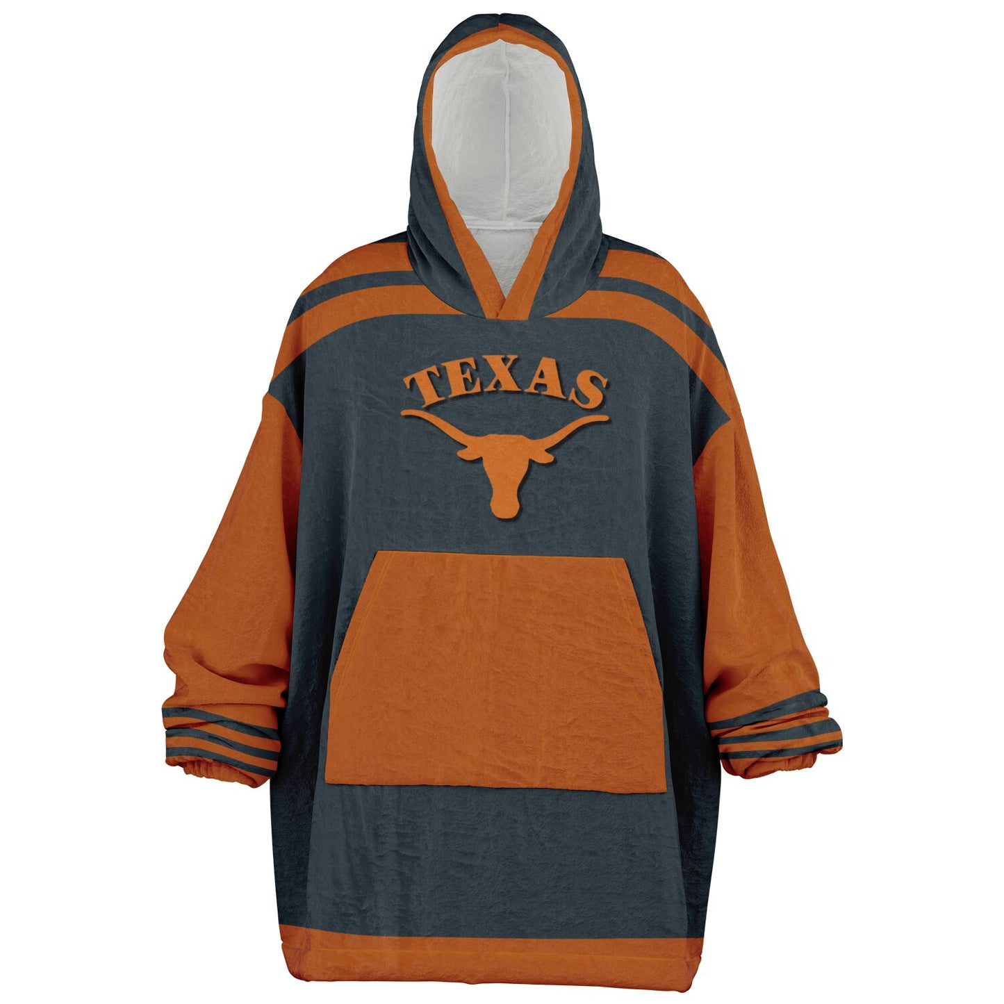 Texas Grey & Burnt Orange Cuddle Hoodie "Hook-em Horns" Gift for Texas Fans & Alumni