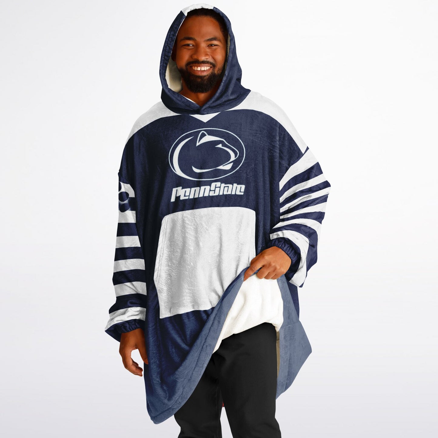 Penn St. Cuddle Hoodie Blue & White Pocket