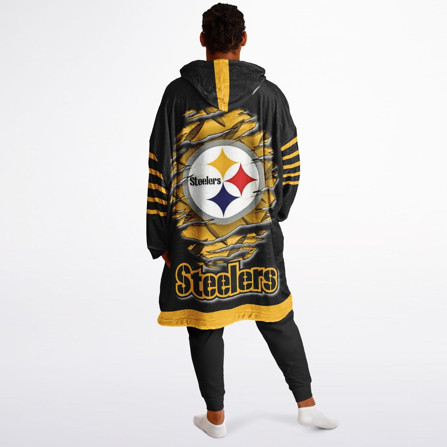 Pittsburgh Steelers Gold & Black Oversize Cuddle Hoodie Gift for Fans