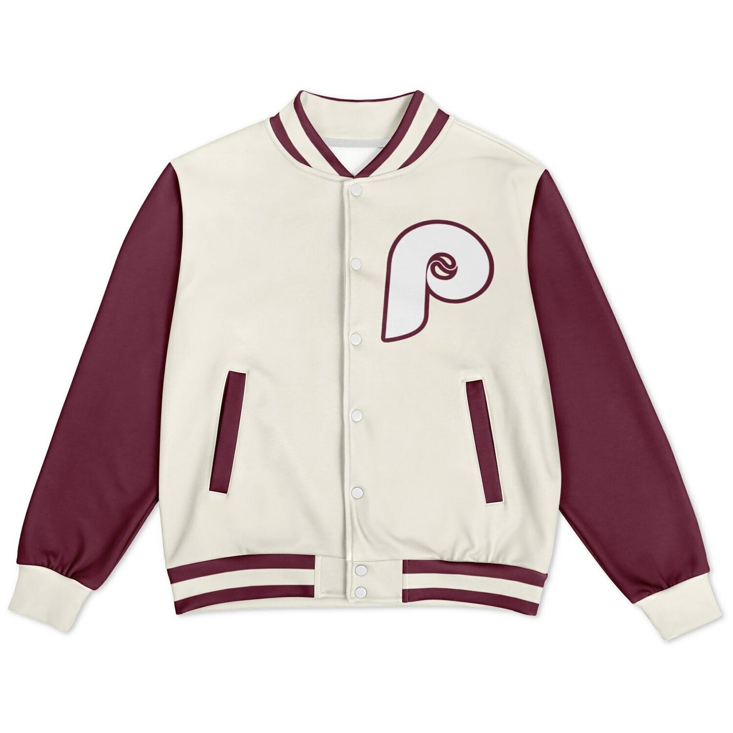 Philadelphia Phillies Cream Baseball Varsity Jacket