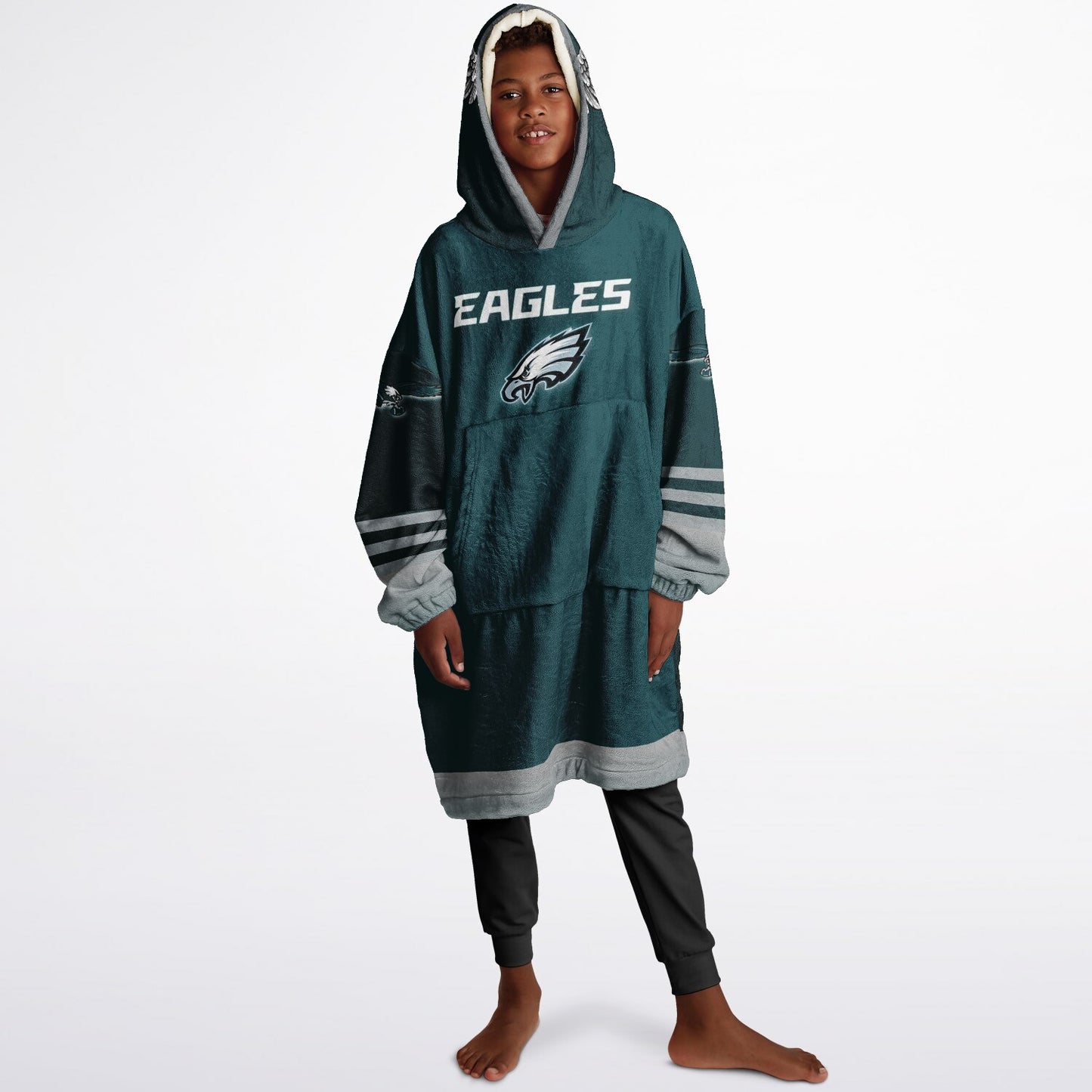 Youth Eagles Hoodie Blanket Green Pocket Youth Eagles Green & Black Marble Cuddle Hoodie