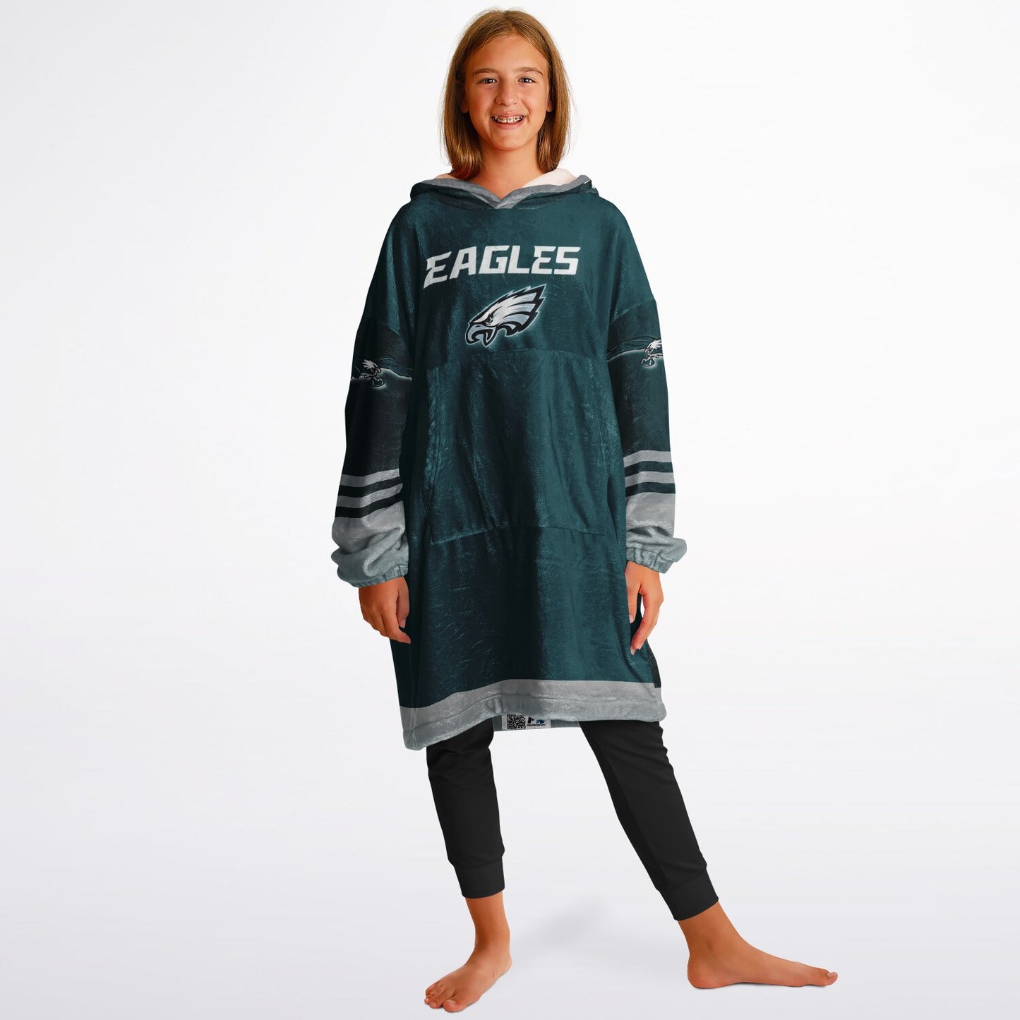 Youth Eagles Hoodie Blanket Green Pocket Youth Eagles Green & Black Marble Cuddle Hoodie