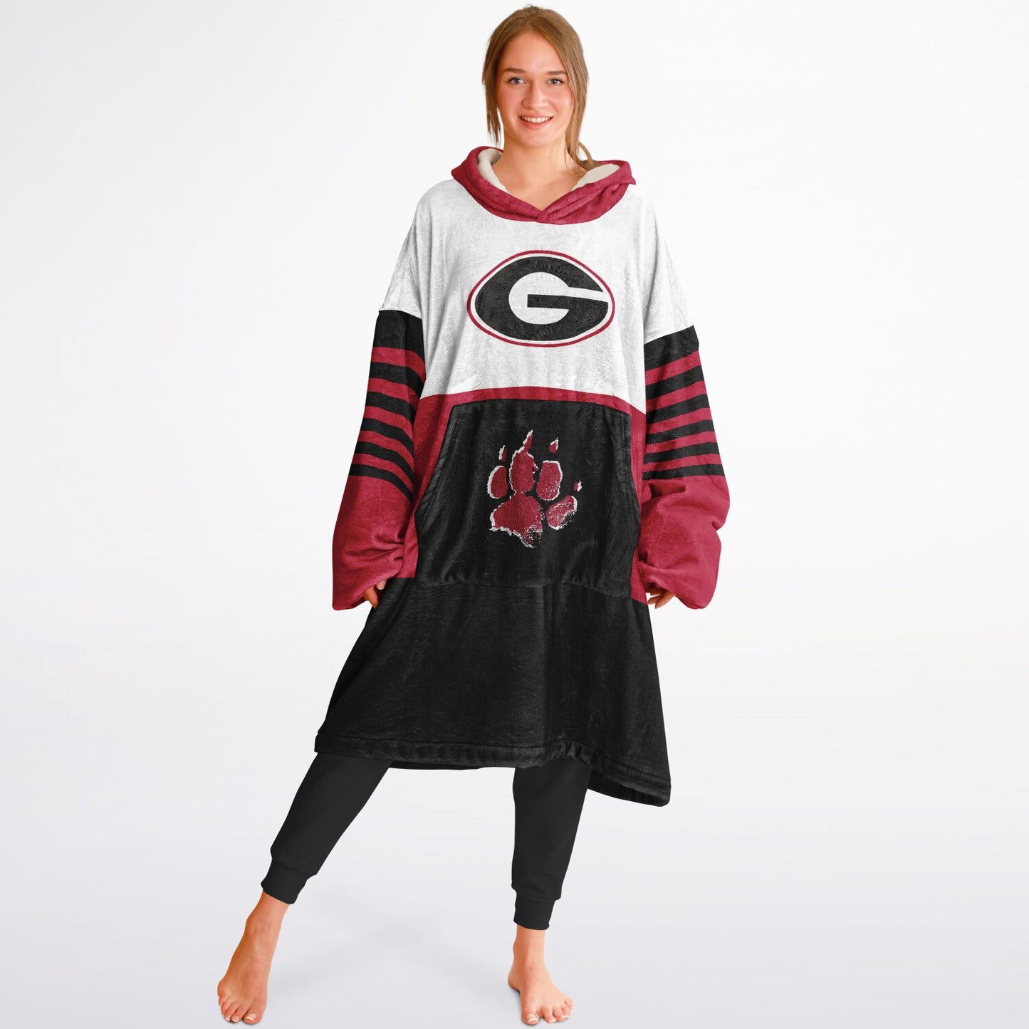 Georgia White Tri-Color Dawgs Cozy Cuddle Hoodie Best Gift for Dawg Fans & Alumni