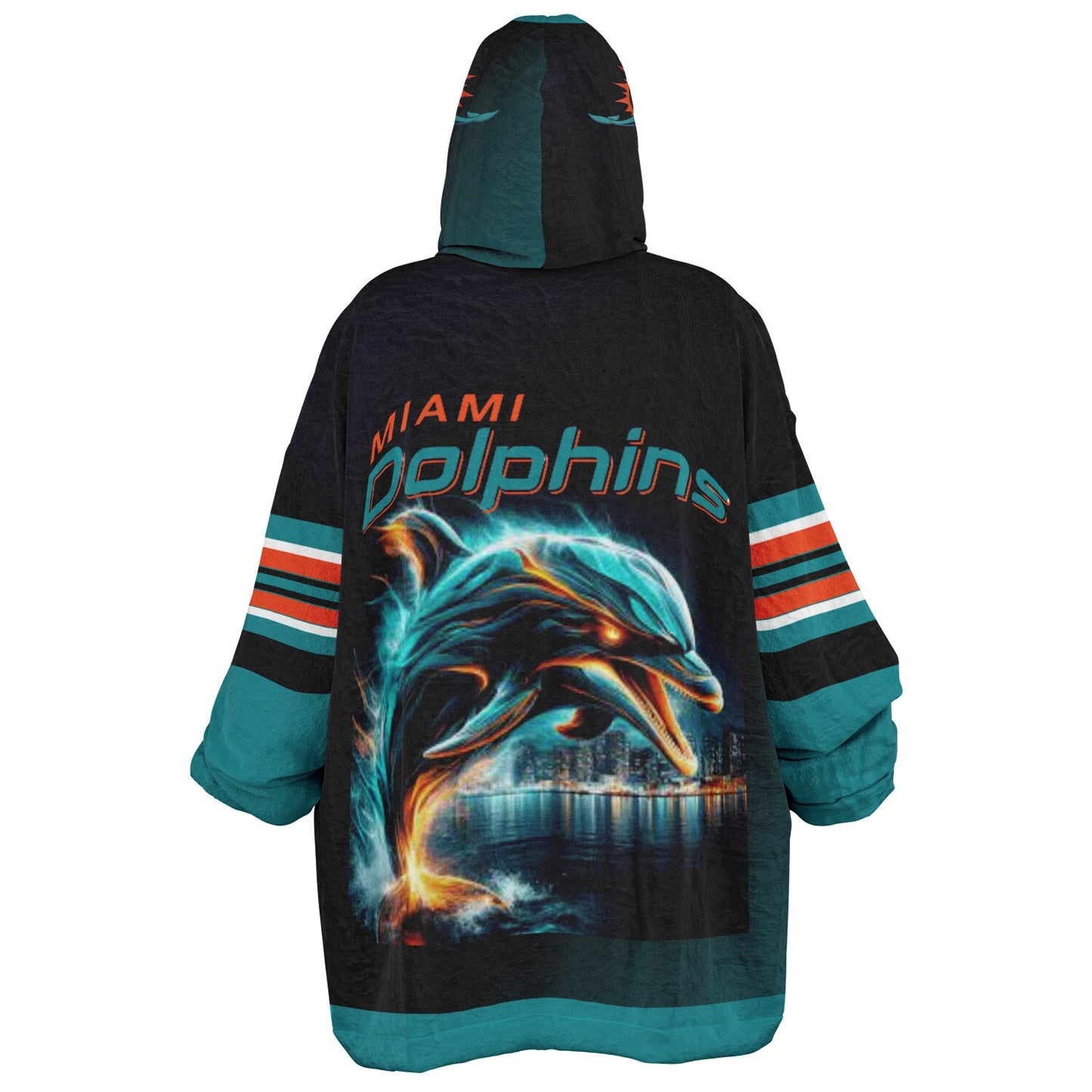 Miami Dolphins "Dramatic Blitz" Black Football Cuddle Hoodie