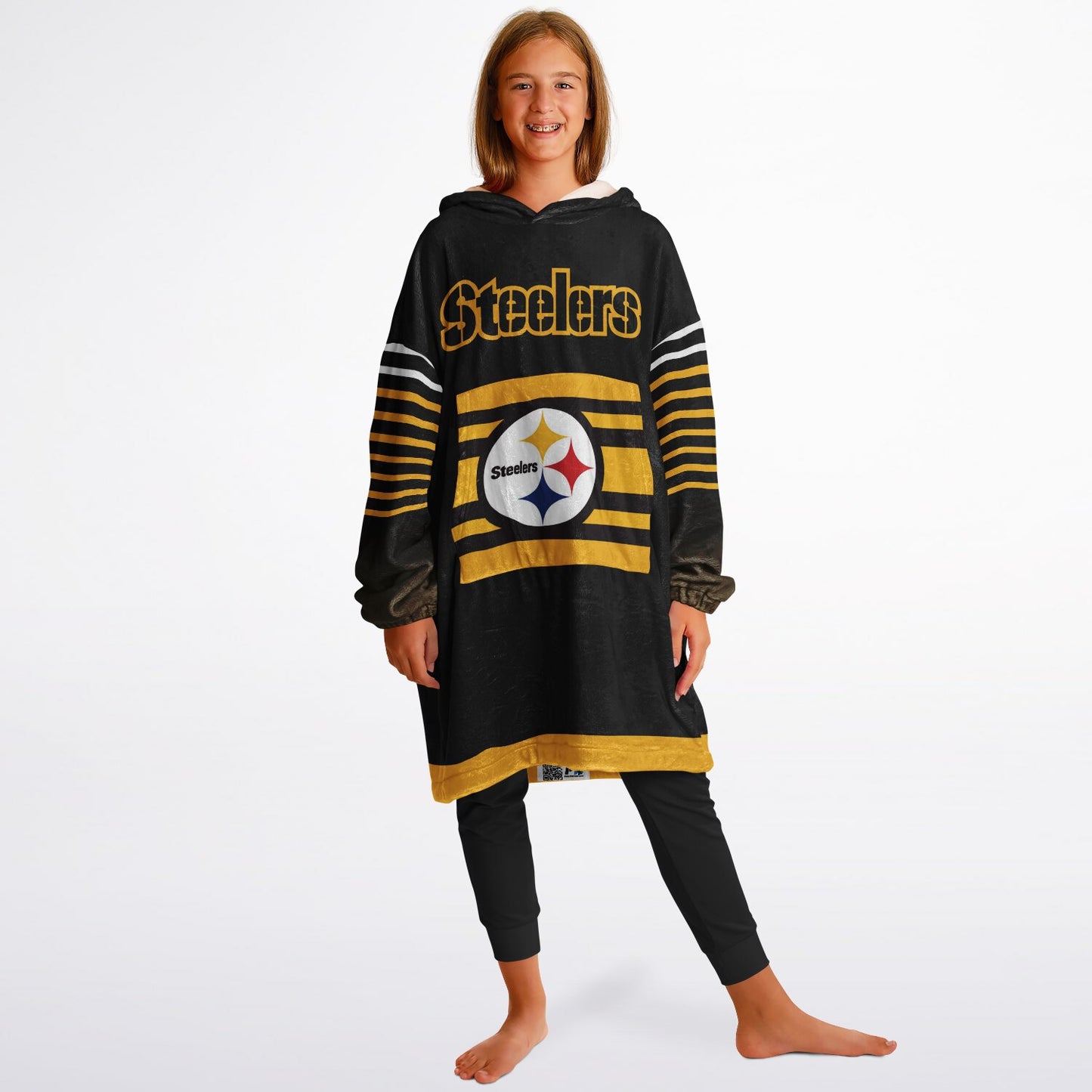 Youth Pittsburgn Steelers Black Oversize Cuddle Hoodie