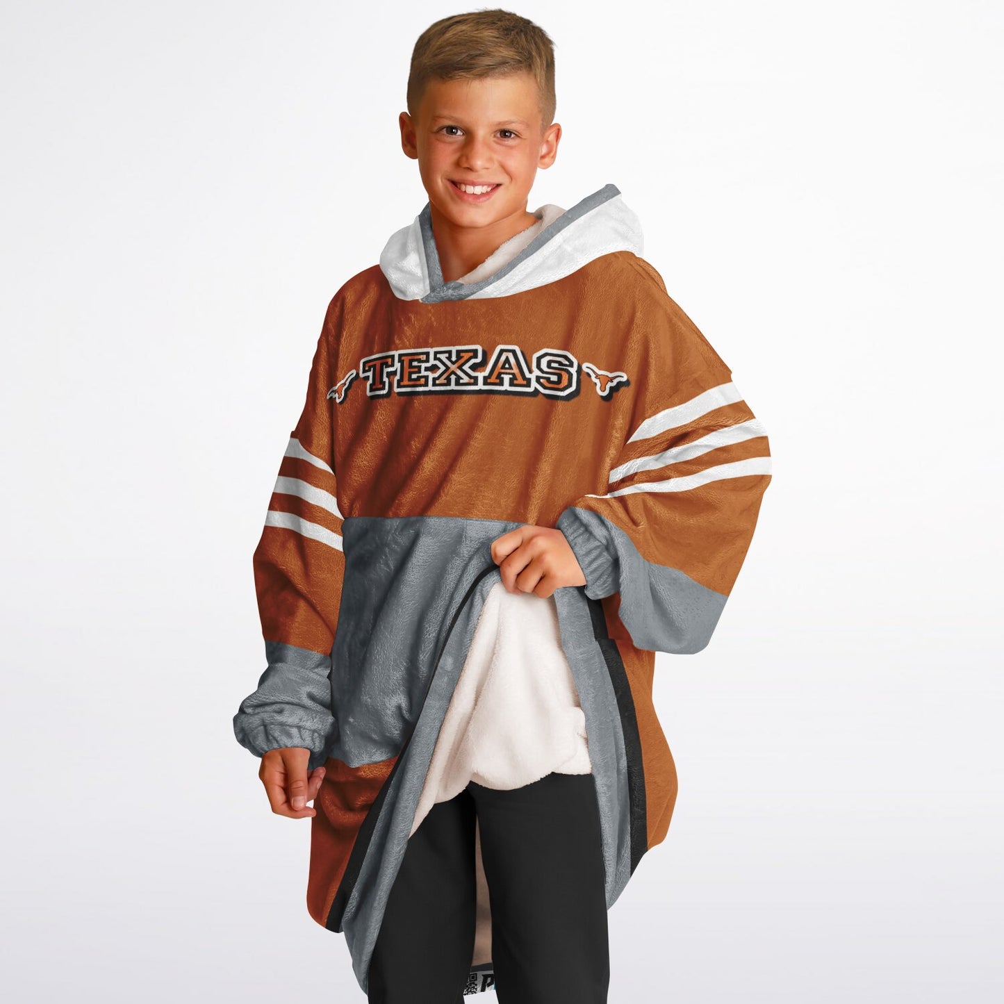 Youth Texas Longhorns Burnt Orange Oversize Cuddle Hoodie Young Fan Gift From Alumni