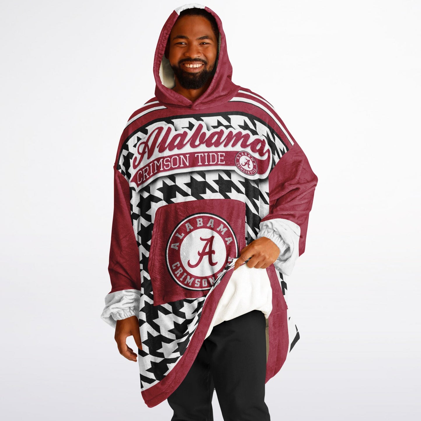 Alabama Crimson Tide Houndstooth Cuddle Hoodie Best Gift for Alabama Alumni and Fans