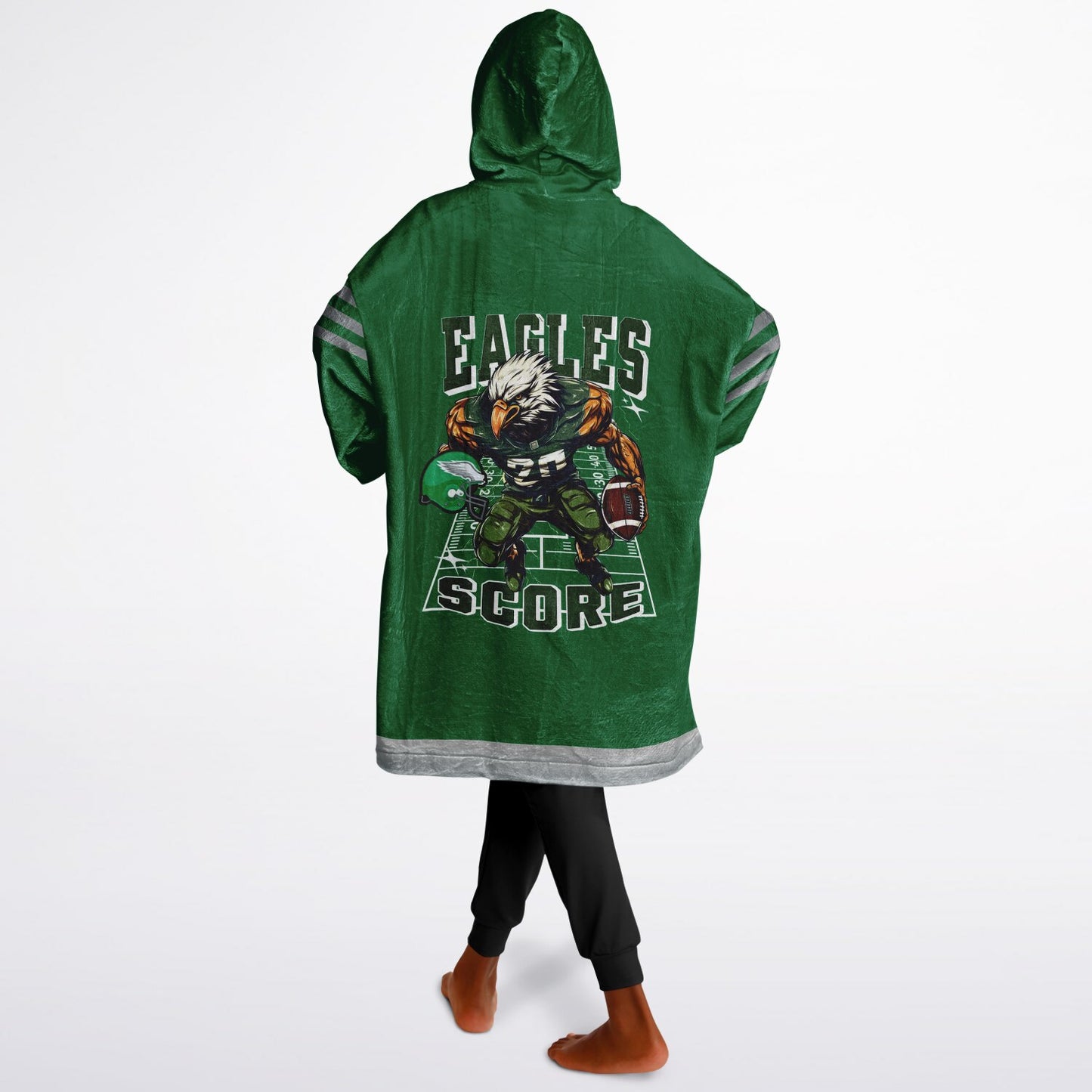 Youth Eagles Hoodie Blanket Youth Eagles Retro Kelly Green Cuddle Hoodie