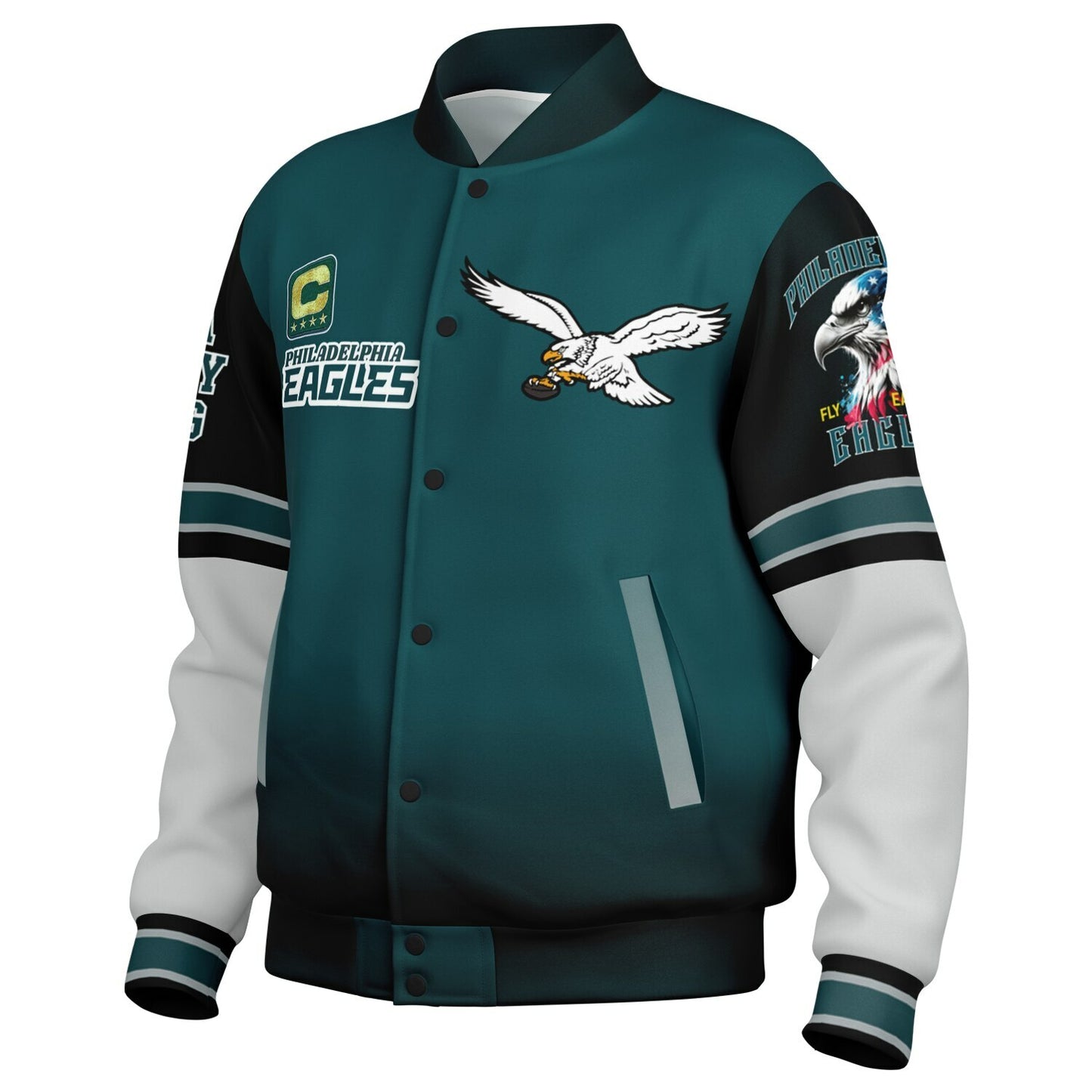 Midnight Green Super Bowl Champions Eagle Helmet Varsity Jacket