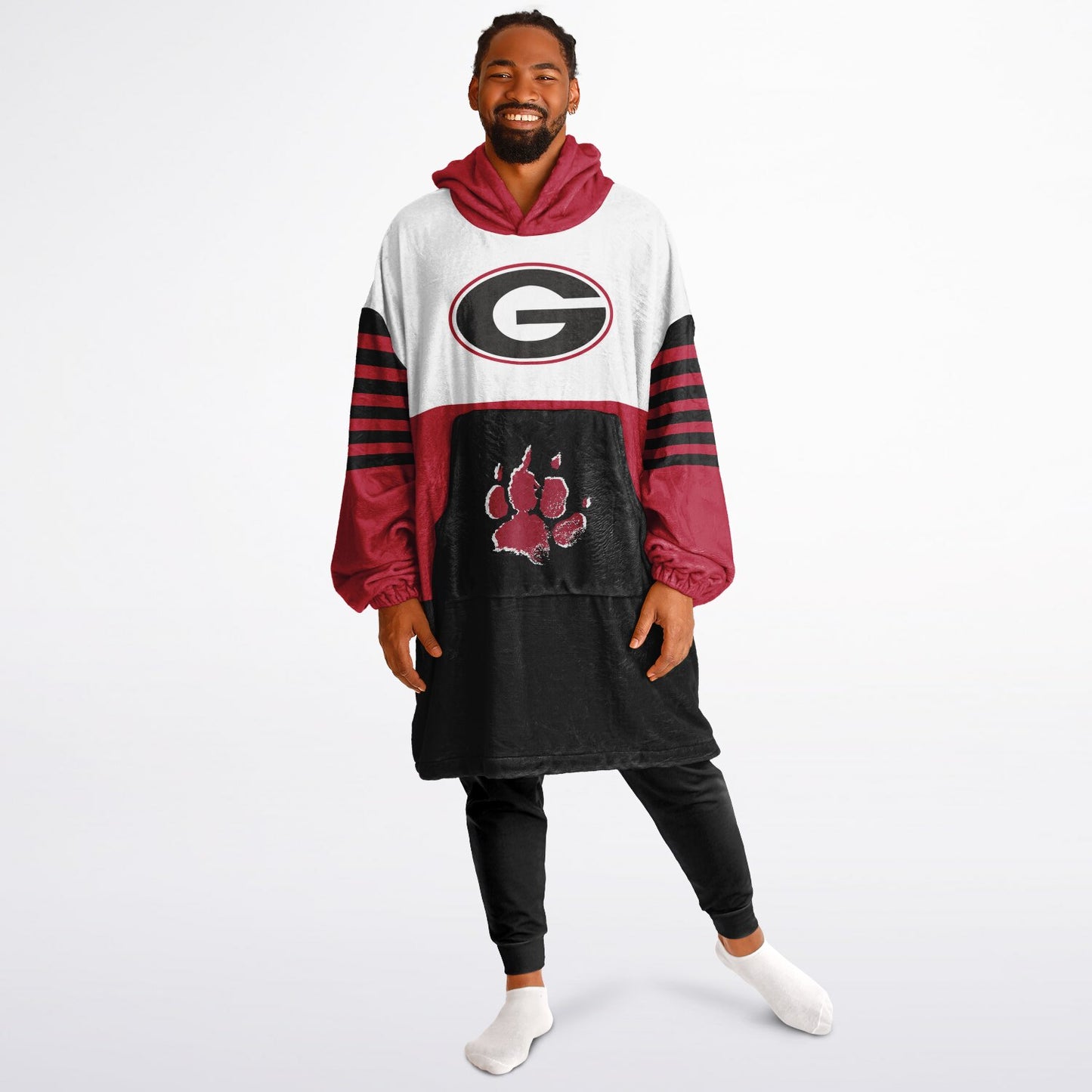 Georgia White Tri-Color Dawgs Cozy Cuddle Hoodie Best Gift for Dawg Fans & Alumni