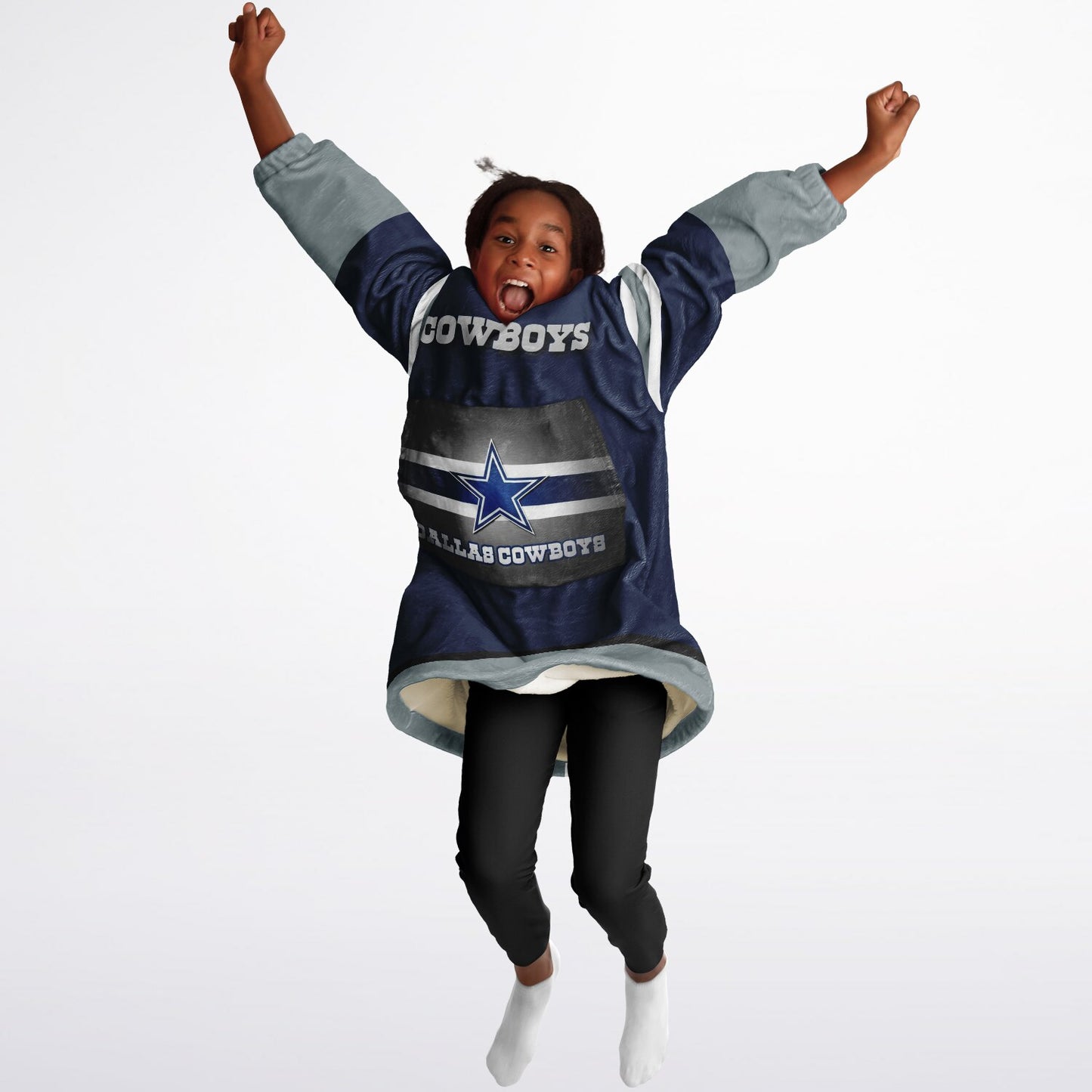 Youth Dallas Cowboys Blue Star Oversize Cuddle Hoodie Young Fan Gift From Fan
