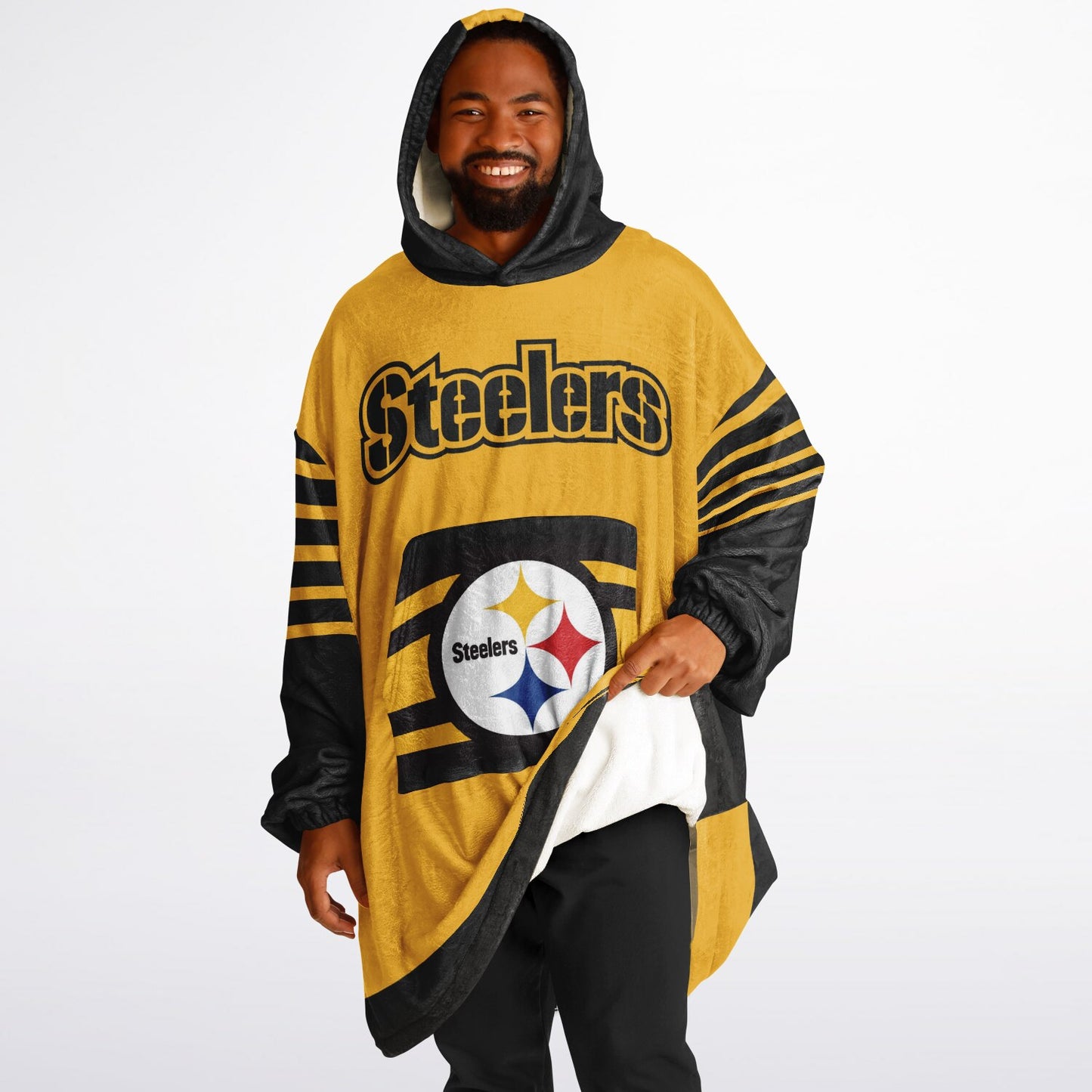Pittsburgh Steelers Gold & Black Oversize Cuddle Hoodie Gift for Fans