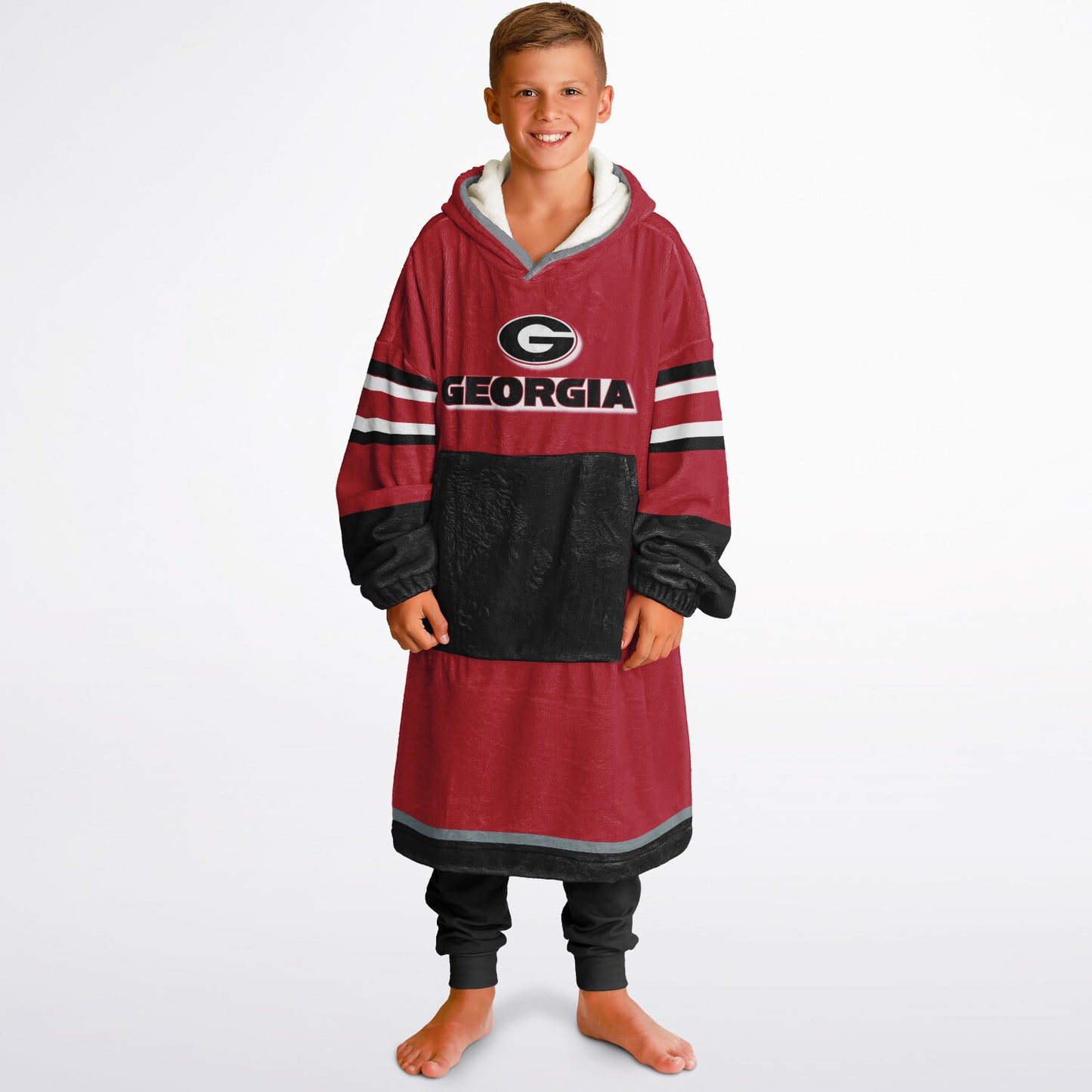 Youth Georgia Bulldogs Red Oversize Cuddle Hoodie Young Fan Gift From Alumni