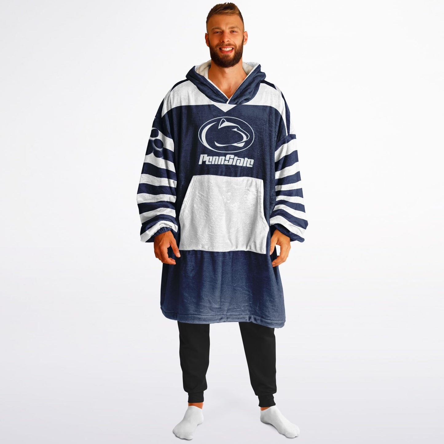 Penn St. Cuddle Hoodie Blue & White Pocket