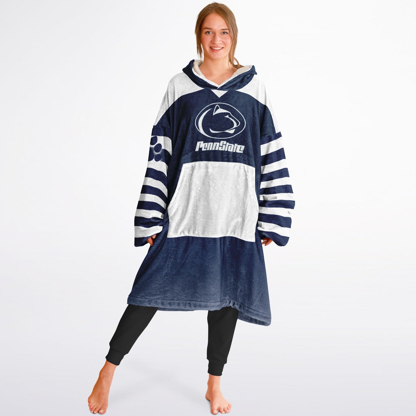 Penn St. Cuddle Hoodie Blue & White Pocket