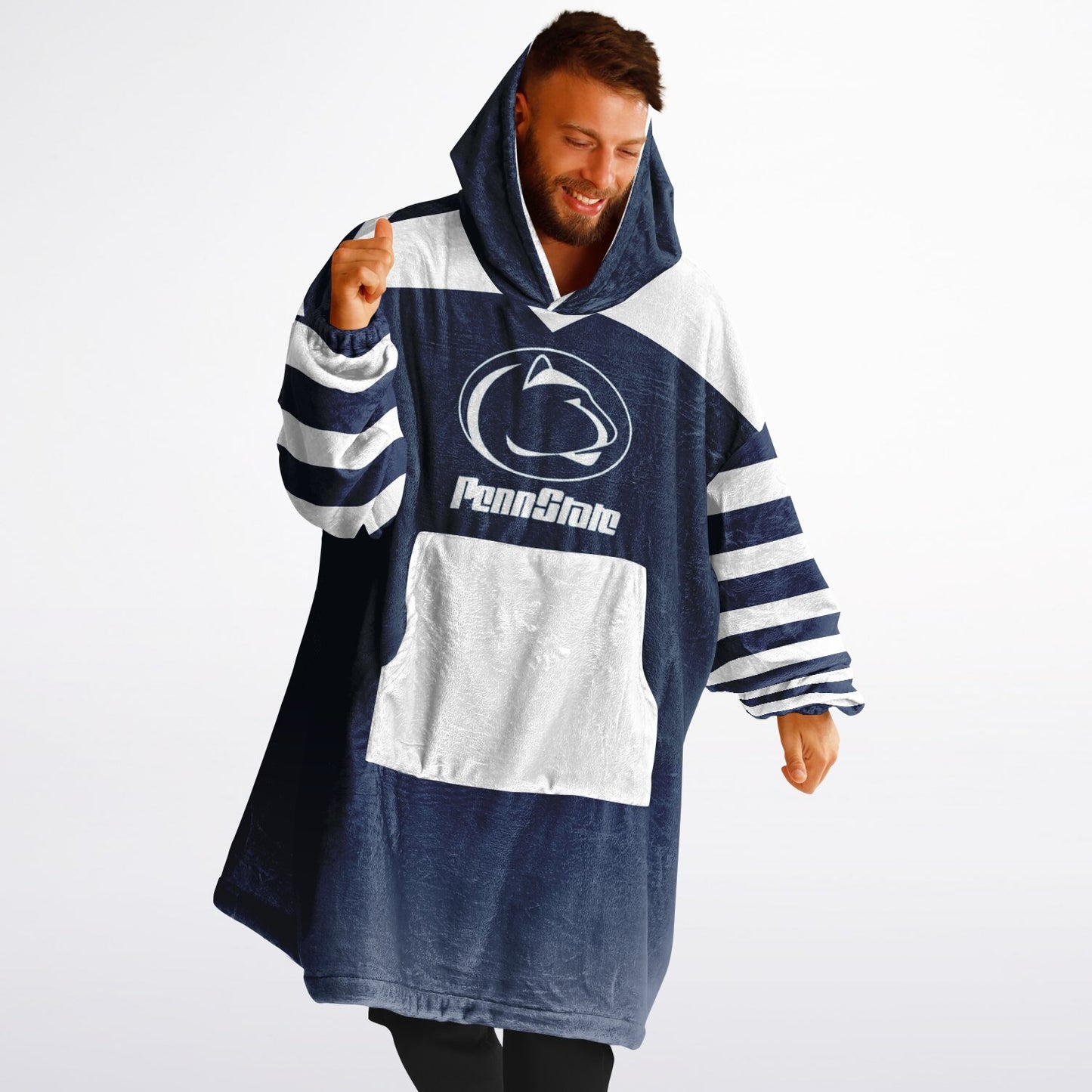 Penn St. Cuddle Hoodie Blue & White Pocket
