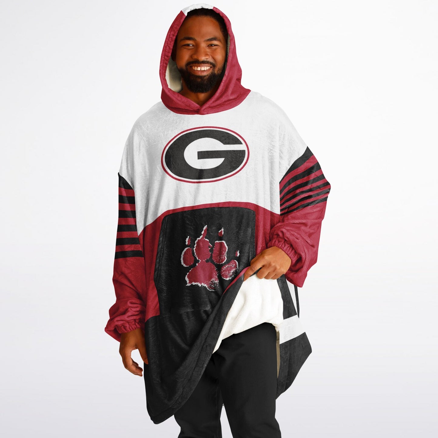 Georgia White Tri-Color Dawgs Cozy Cuddle Hoodie Best Gift for Dawg Fans & Alumni