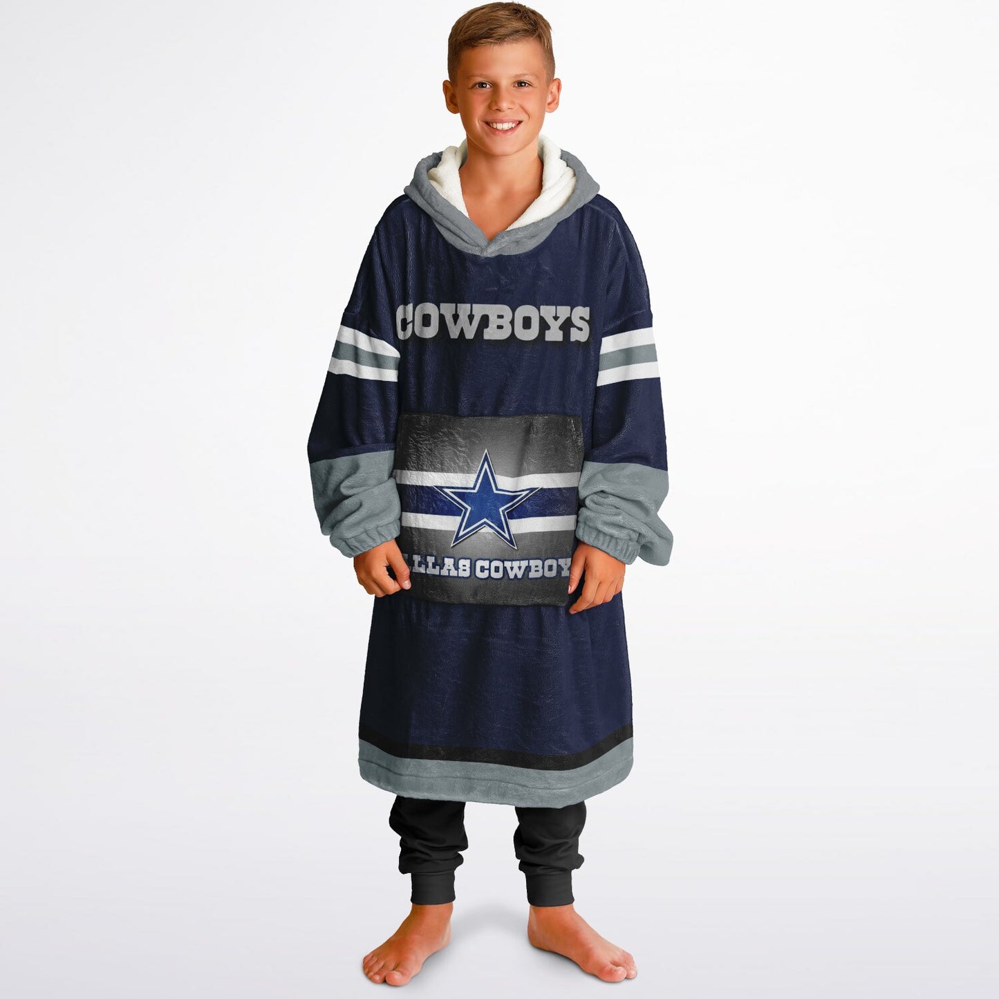 Youth Dallas Cowboys Blue Star Oversize Cuddle Hoodie Young Fan Gift From Fan