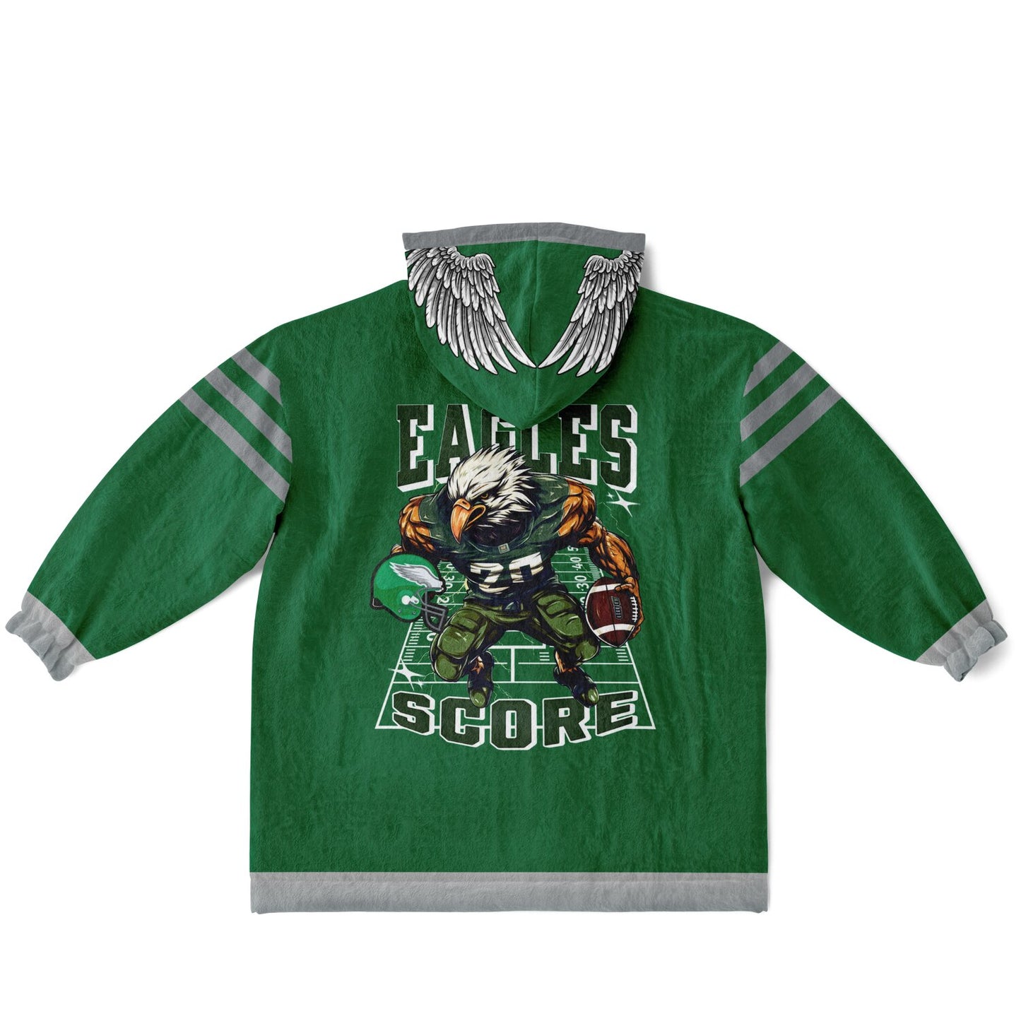 Youth Eagles Hoodie Blanket Youth Eagles Retro Kelly Green Cuddle Hoodie