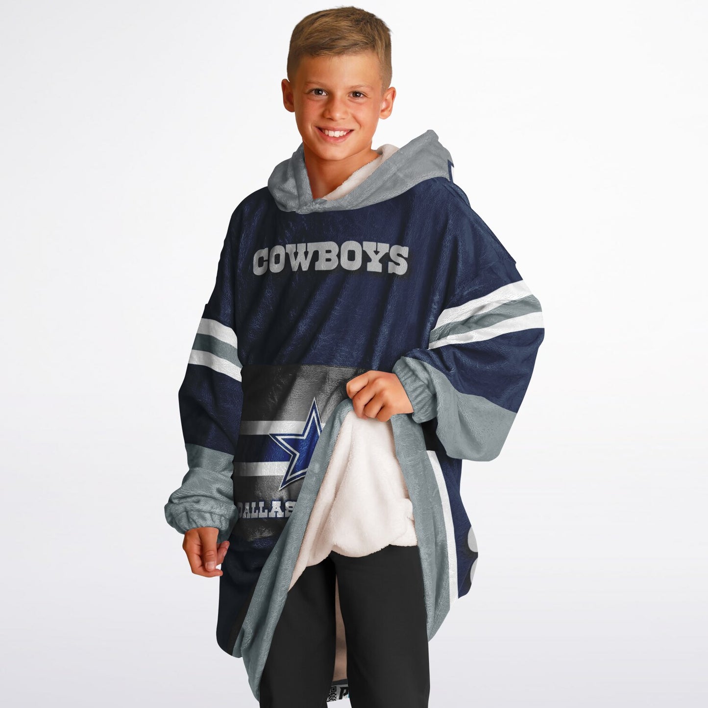 Youth Dallas Cowboys Blue Star Oversize Cuddle Hoodie Young Fan Gift From Fan