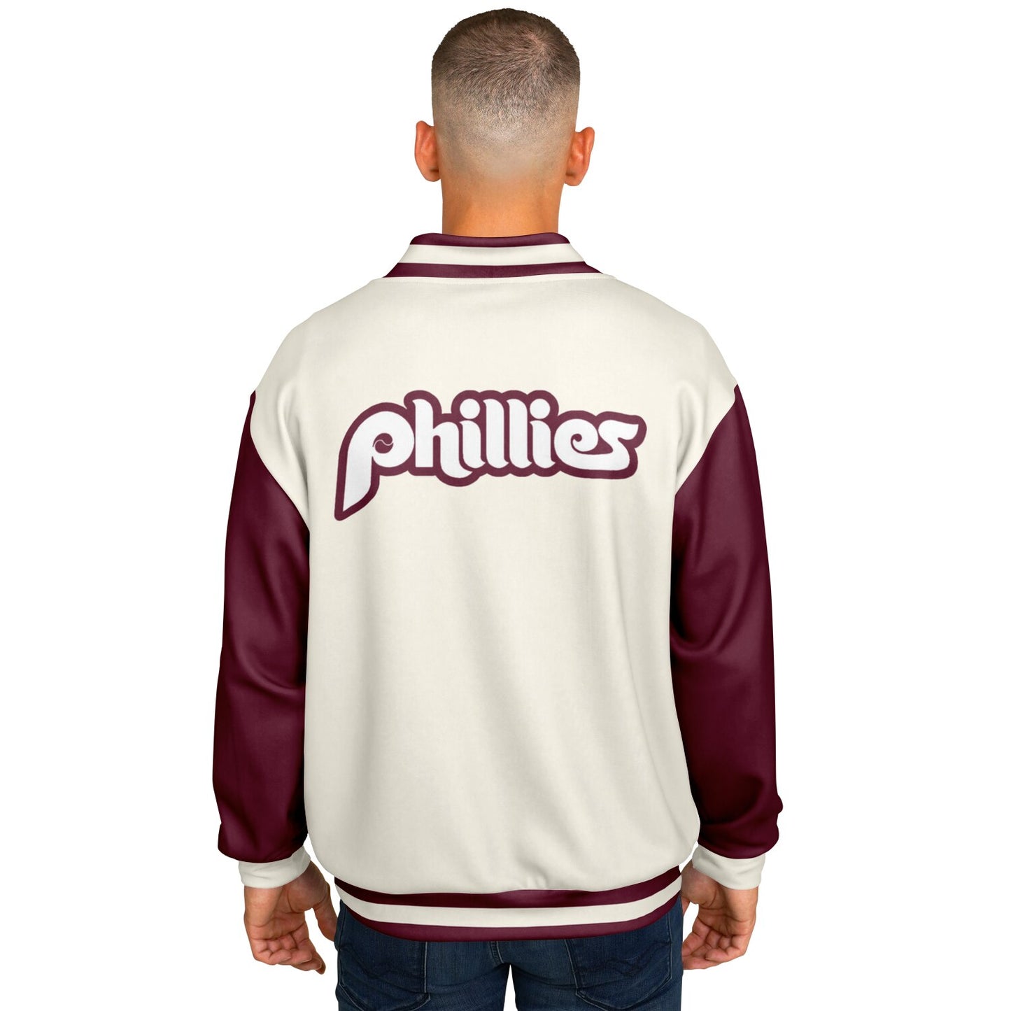 Philadelphia Phillies Cream Baseball Varsity Jacket