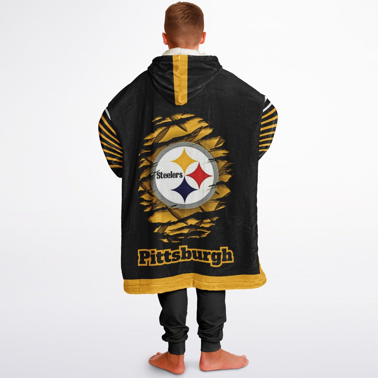 Youth Pittsburgn Steelers Black Oversize Cuddle Hoodie