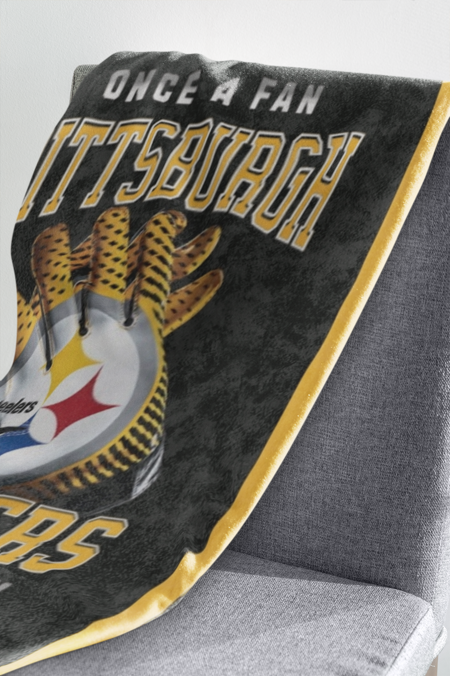 Steelers Blanket Pittsburgh Football Gift Throw Blanket Fan Inspired Soft Blanket for the Family Gift Football Mom Football Dad Steelers Fans Gift