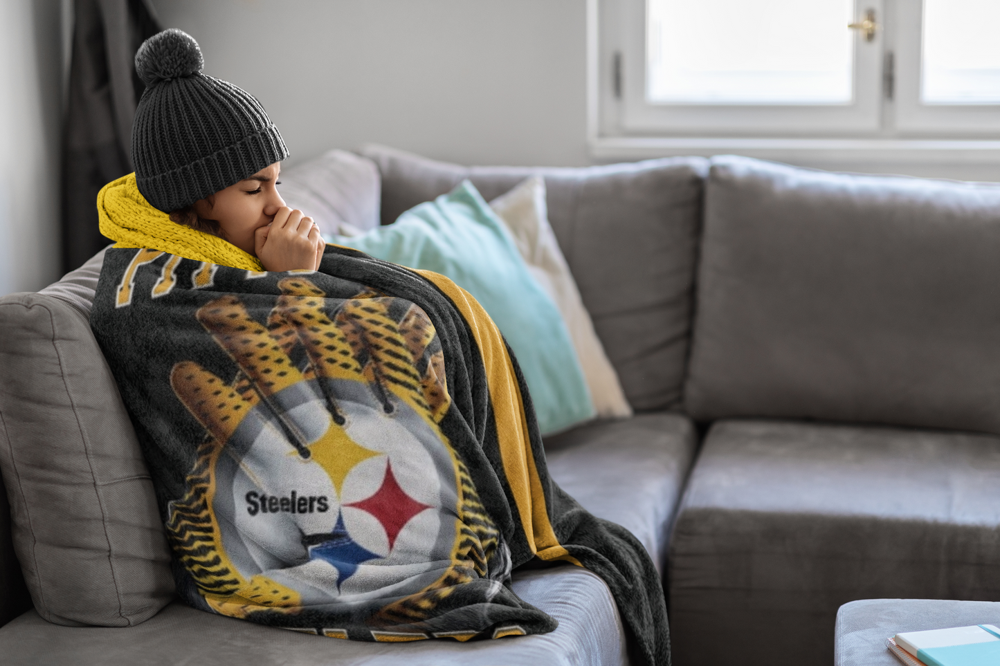 Steelers Blanket Pittsburgh Football Gift Throw Blanket Fan Inspired Soft Blanket for the Family Gift Football Mom Football Dad Steelers Fans Gift