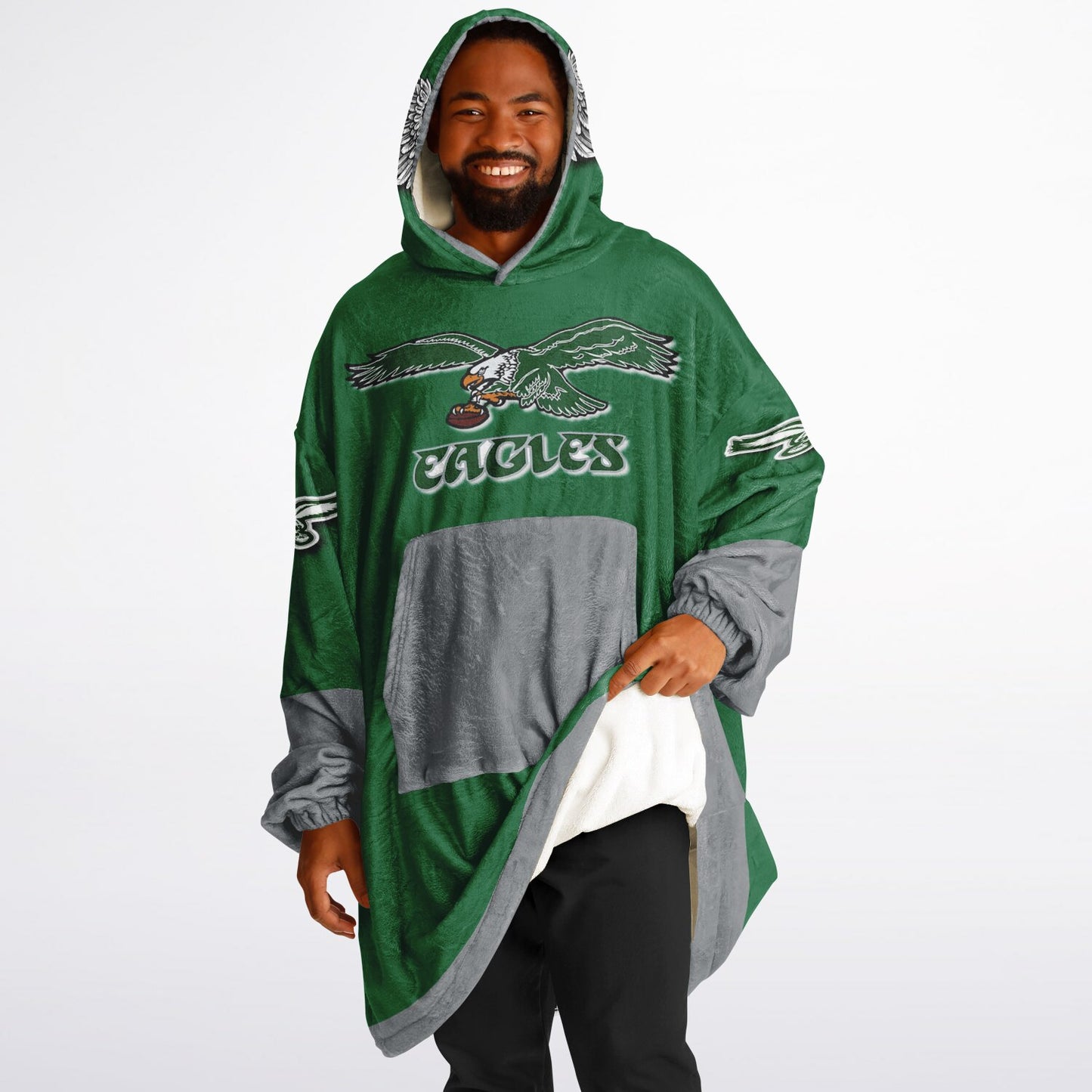 Eagles Retro Kelly Green Eagles Old School Look Oversize Hooded Blanket