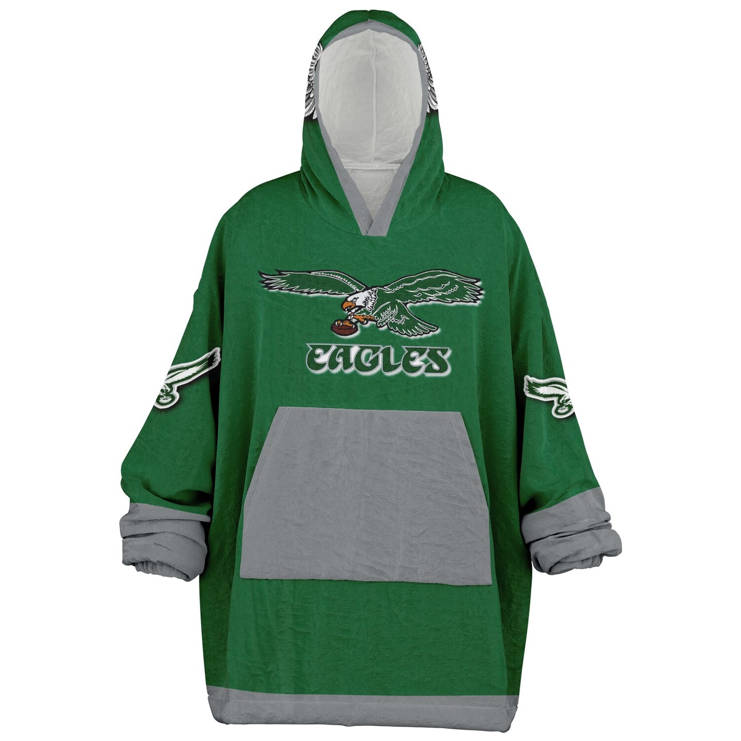 Eagles Retro Kelly Green Eagles Old School Look Oversize Hooded Blanket