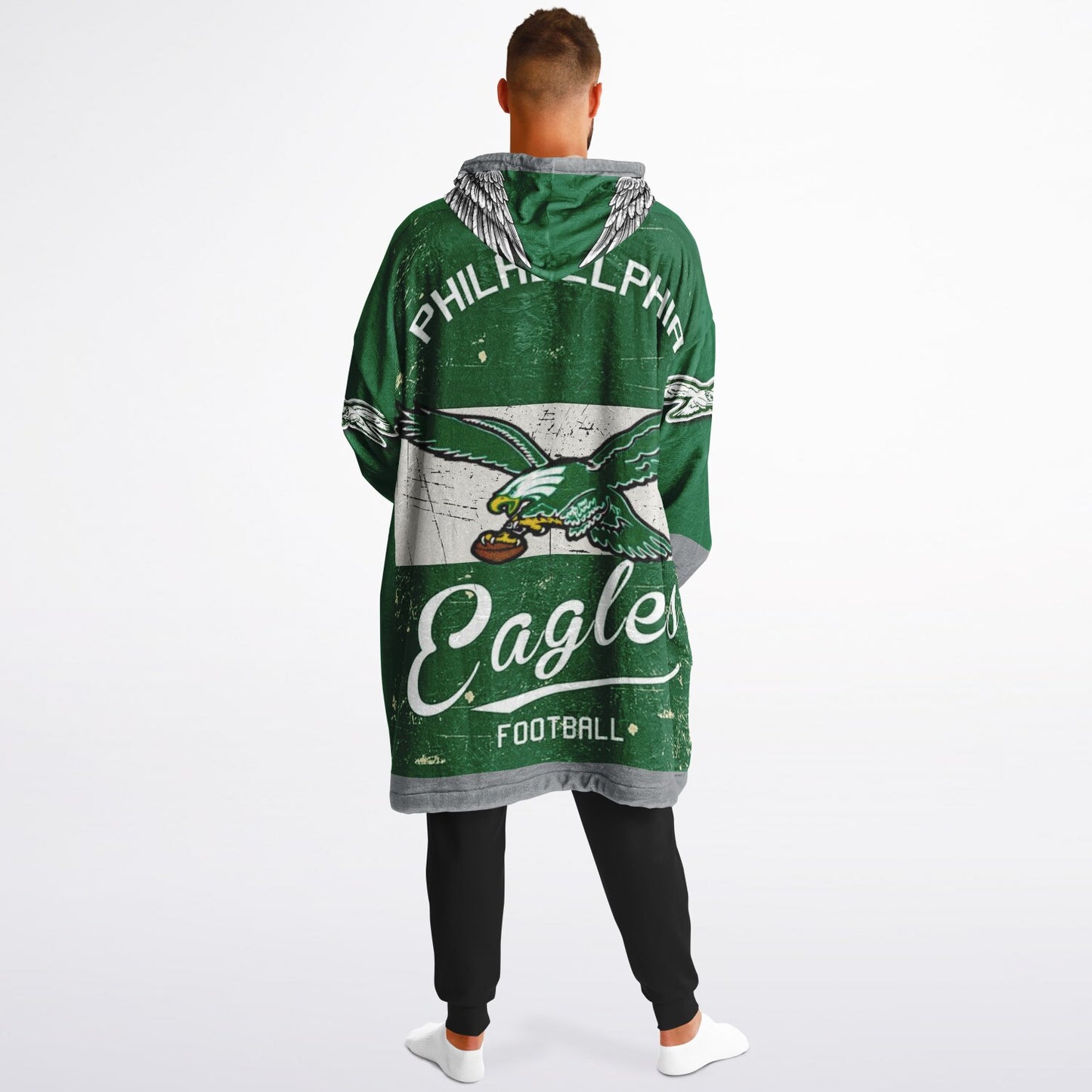 Eagles Retro Kelly Green Eagles Old School Look Oversize Hooded Blanket